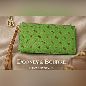 Dooney & Bourke Lime Green Logo Wristlet